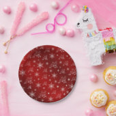 赤，トナカイ，星，星，スノーフレーク，クリスマス ペーパープレート (パーティー)