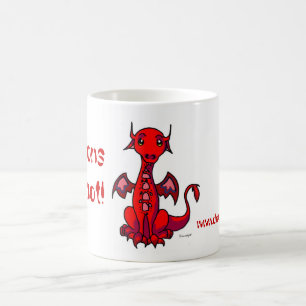 赤、ドラゴンは熱いです! コーヒーマグカップ