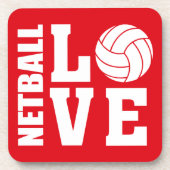 赤、ネットボール選手の愛 コースター (正面)