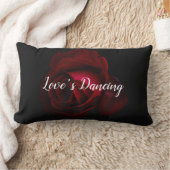 赤、バラプリント ランバークッション (ブランケット)