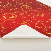 赤，パターン，金ゴールド,抽象芸術，黄金エレガント，金 シェルパブランケット (3/4)