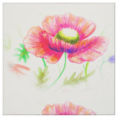 赤、パッションフローラ ファブリック (見本)