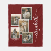 赤(パーソナライズされた写真付) フリースブランケット (正面)