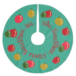 赤、パーソナライズされた緑、金ゴールドオーナメントクリスマス ブラッシュドポリエステルツリースカート