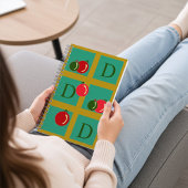 赤、パーソナライズされた緑、金ゴールド装飾品 ノートブック