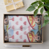 赤+ピンクのハートパターン付き/写真バレンタインデー 薄葉紙 (ギフト)