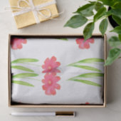 赤、ピンクの水色の花模様 薄葉紙 (ギフト)