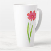 赤、ピンクの水色の花 カフェラテマグ (右アングル)