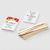 赤、ピンクの花の草花式のスクリプト結婚式プログラム ハンドファン (組立なし)