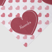 赤+ピンクハートパターン付/名前バレンタインデー 薄葉紙 (詳細)