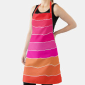 赤、ピンク、オレンジストライプ色 エプロン (インサイチュ)