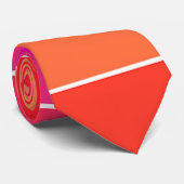 赤、ピンク、オレンジストライプ色 ネクタイ (ロール)