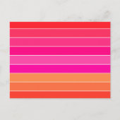 赤、ピンク、オレンジストライプ色 ポストカード (正面)