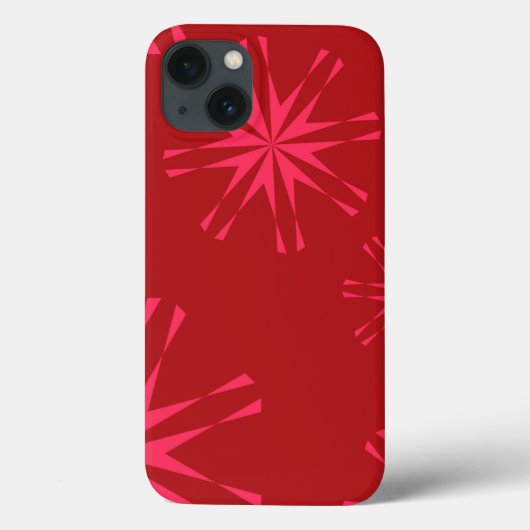 赤、ピンク、カッコいいトレンディーモダン星花抽象芸術 Case-Mate iPhoneケース (裏面)