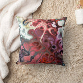 赤、ピンク、グレーの大理石のタイダイのトーン クッション (ブランケット)