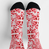 赤、ピンク、白のハートバレンタインソックス ソックス (上部)