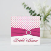 赤、ピンク、白のハートブライダルシャワー招待状 招待状 (スタンド正面)