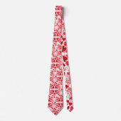 赤、ピンク、白のハート ネクタイ (正面)