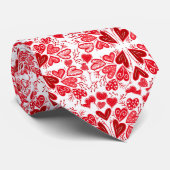 赤、ピンク、白のハート ネクタイ (ロール)