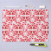 赤、ピンク、白のハート 薄葉紙 (クラフト)