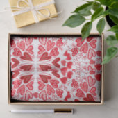 赤、ピンク、白のハート 薄葉紙 (ギフト)