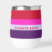 赤、ピンク、紫の各ストライプパターン (左面)