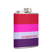 赤、ピンク、紫の各ストライプパターン フラスク (右)