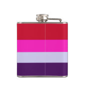 赤、ピンク、紫の各ストライプパターン フラスク (裏面)