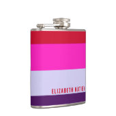 赤、ピンク、紫の各ストライプパターン フラスク (右)