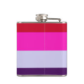 赤、ピンク、紫の各ストライプパターン フラスク (裏面)