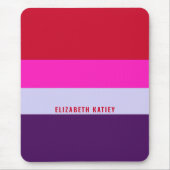 赤、ピンク、紫の各ストライプパターン マウスパッド (正面)