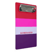 赤、ピンク、紫の各ストライプパターン ミニクリップボード (アングル)