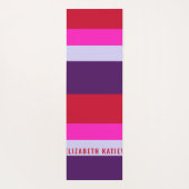 赤、ピンク、紫の各ストライプパターン ヨガマット (裏面)