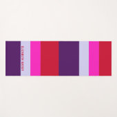 赤、ピンク、紫の各ストライプパターン ヨガマット (正面(横))