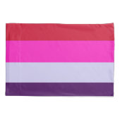 赤、ピンク、紫の各ストライプパターン 枕カバー (裏面)