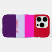 赤、ピンク、紫の各ストライプパターン Case-Mate iPhoneケース (裏面 (横))