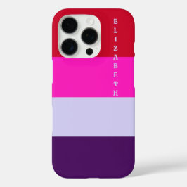 赤、ピンク、紫の各ストライプパターン iPhone 16 PROケース