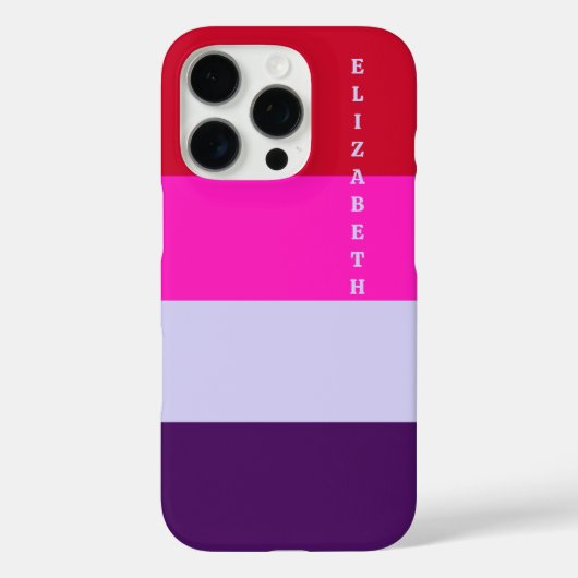 赤、ピンク、紫の各ストライプパターン Case-Mate iPhoneケース (裏面)