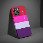 赤、ピンク、紫の各ストライプパターン iPhone 16 PROケース<br><div class="desc">トレンディーiPhone 16 Proのケースは、赤、ピンク、紫の各パターストライプンを特徴とする。そしてスタイリッシュ、このモダンアクセサリーはユニークtouchを追加保し、あなたのデバイスを追加する。</div>