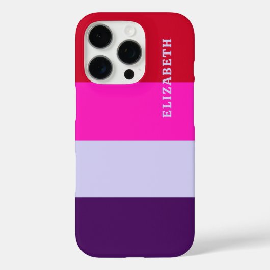 赤、ピンク、紫の各ストライプパターン Case-Mate iPhoneケース (裏面)