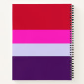 赤、ピンク、紫の各パターストライプンレシピ ノートブック (裏面)