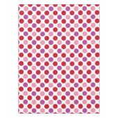 赤、ピンク、紫の水玉模様 テーブルクロス (正面)