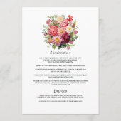 赤、ピンク、緑のフローラ結婚 メニュー (裏面)