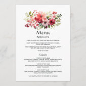 赤、ピンク、緑のフローラ結婚 メニュー (正面)