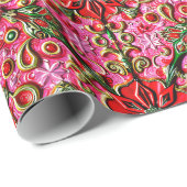 ~赤、ピンク、金ゴールド~ ラッピングペーパー (ロールコーナー)