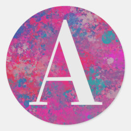 赤、ピンク、青のカスケード ラウンドシール