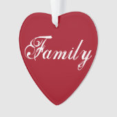 赤「ファミリー」ハートオーナメント オーナメント (正面)