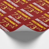 赤/フェイク模造金ゴールド「73番目の誕生日」 ラッピングペーパー (角)