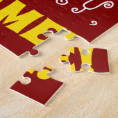 赤、フェイク金ゴールド16番目の誕生日+名前をカスタムするパズル ジグソーパズル (側面)