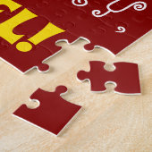 赤、フェイク金ゴールド23番目の誕生日+名前をカスタムするパズル ジグソーパズル (側面)